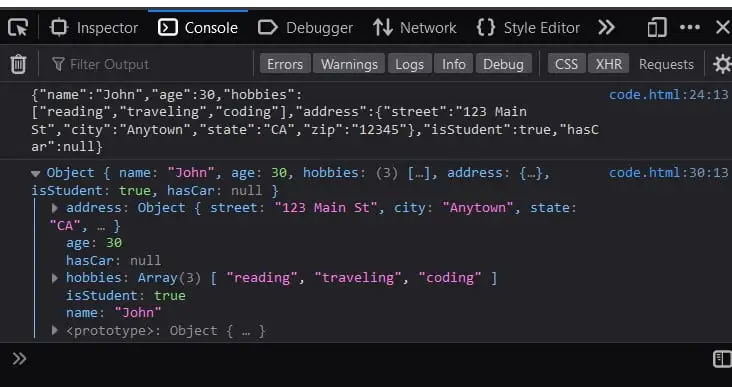 JavaScript JSON例