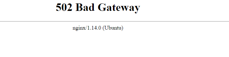 502 Bad Gatewayエラー画面
