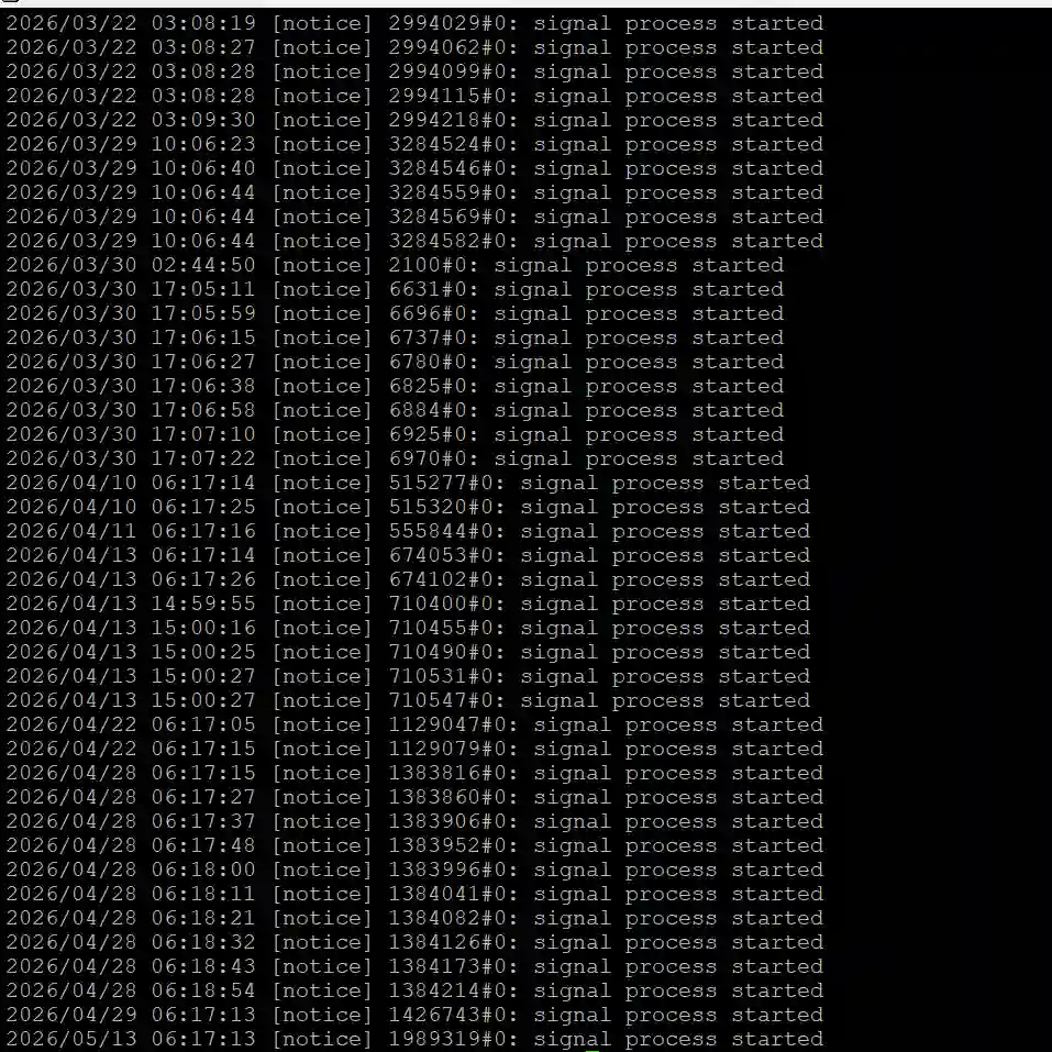 Dockerログ確認画面