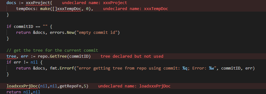 VS Codeエラー表示例