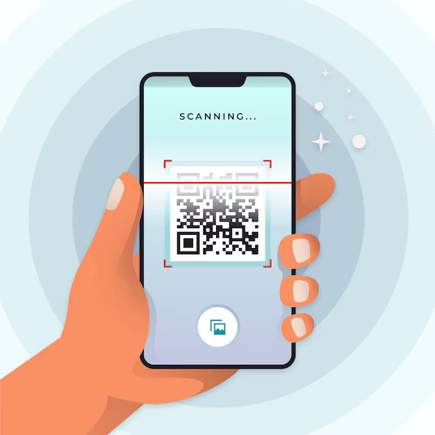 スマホでQRコードを読み取る様子