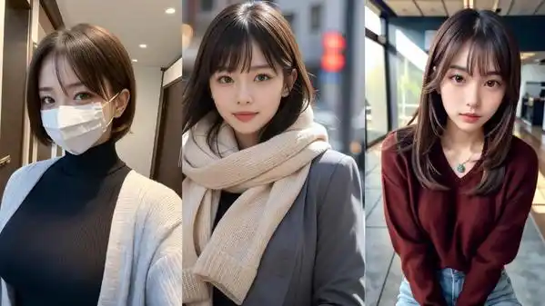 AI美女に「もっとリアルに」と具体的な自然さを指定した場合の比較