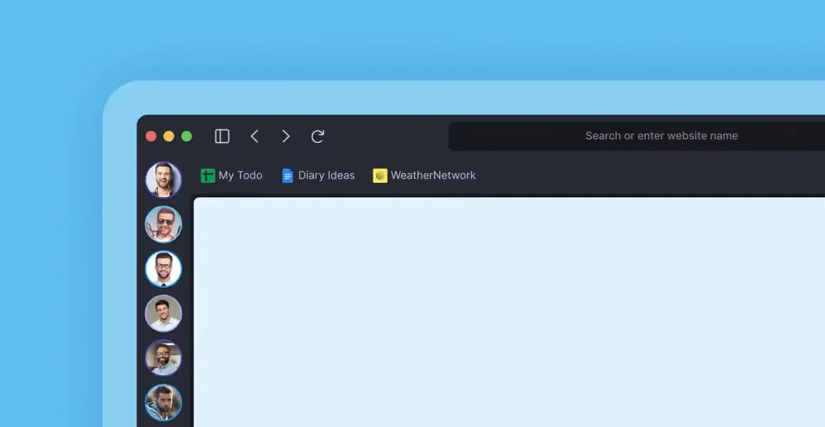 指紋ブラウザの仕組みと複数のブラウザプロファイルを表現したイメージ