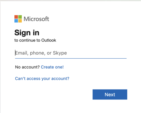 Microsoft OutlookからUNEDの学生メールにアクセスする画面